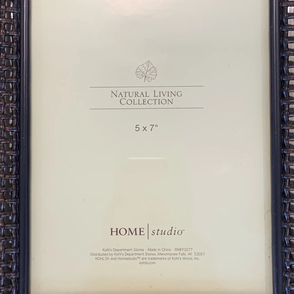 Final $ NiB Natural Living Collection 5 x 7 Woven Metal Tabletop Picture Frame